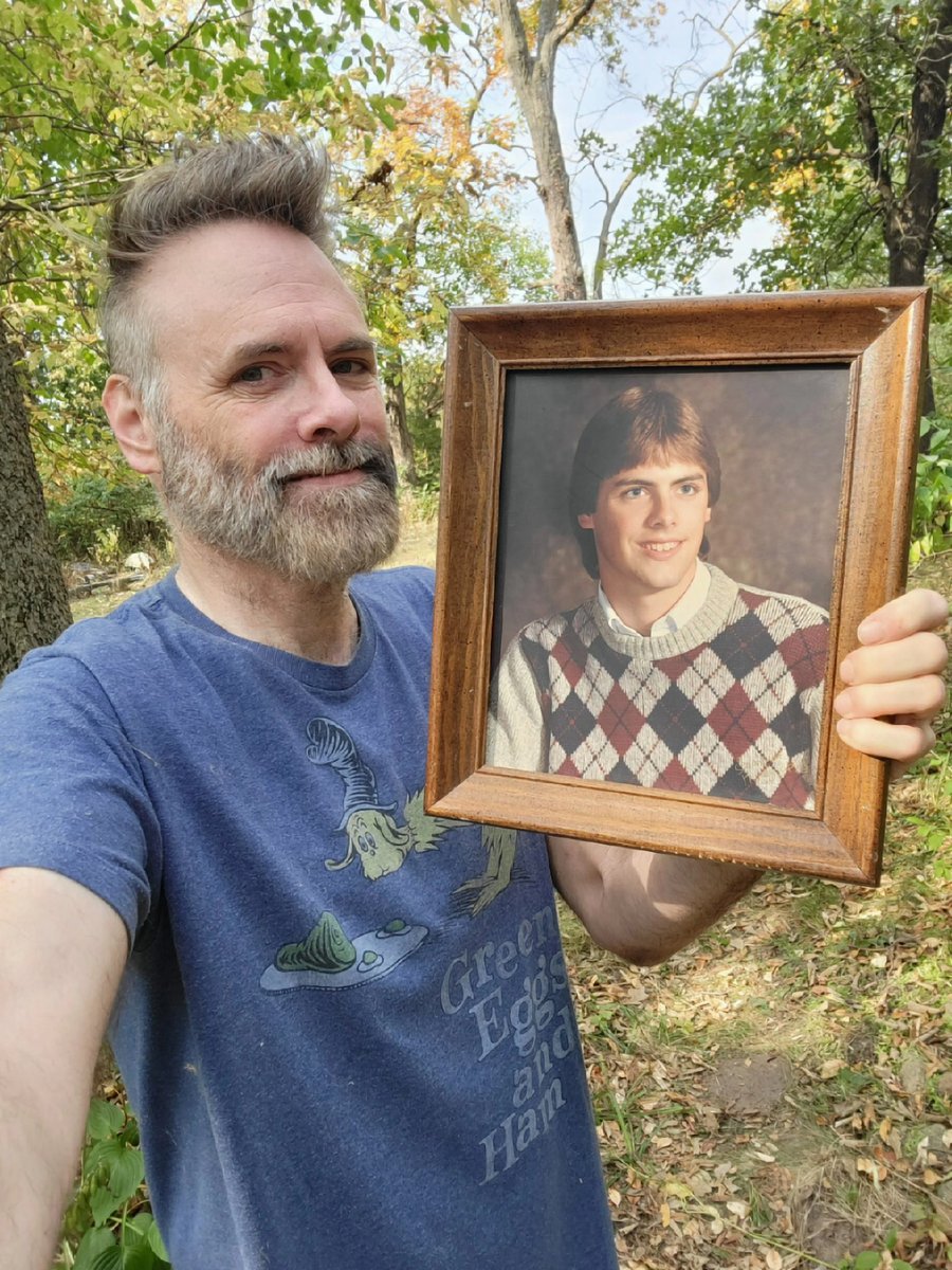 SSPoseidon's tweet image. Cleaning out my parent's house and found this gem. Fun fact: I still have that sweater, and it fits! ##wawaseehighschool #classof84