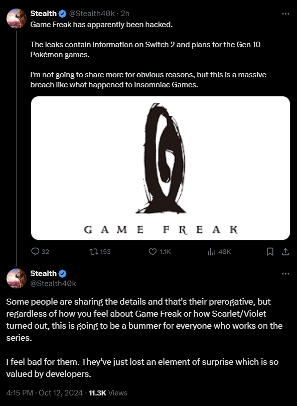 packergirl on X: “We are looking into an alleged Game Freak hack