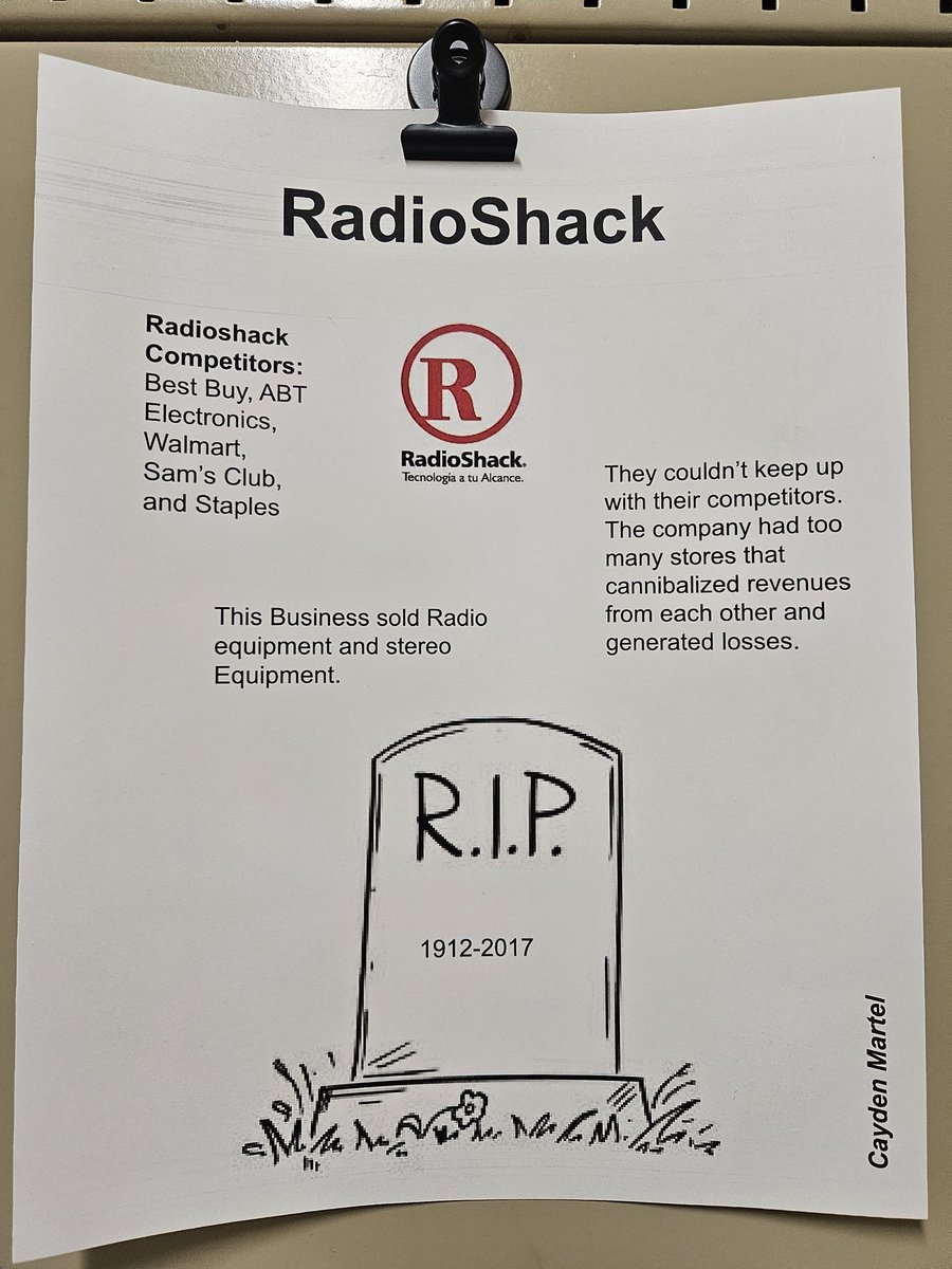 KHSAcademics's tweet photo. Mr. Whittle's business classes have been exploring all aspects of business, including why some ultimately don't make it. The Ghosts of Business Past is a scary but interesting site in the hallway right now! Who else remembers some of these businesses that have passed on? https://t.co/DNxAMvIVHg