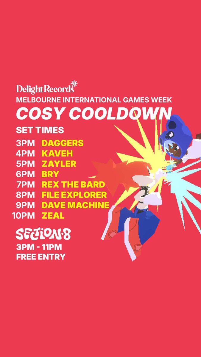 Hey #migw I convinced my friend who’s a really awesome music person to run a little cosy gathering to finish off the week!!! It’s completely free &amp; everyone is welcome and it’s at one of my fav bars. I’m djing at 7 😅!! #paxaus2024