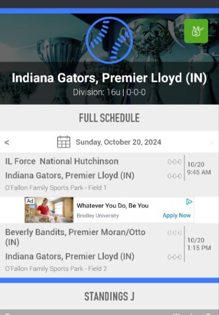 Schedule for St.Louis,MO! Can’t wait to get back out there
<a href="/GatorsPremier/">Gators Premier 18U - Meyer/Lloyd</a> <a href="/UIndySoftball/">UIndy Softball</a> <a href="/MSJSoftball/">MSJ Softball</a> <a href="/IndStSoftball/">Indiana State Softball</a> <a href="/IndWesSoftball/">IWU Softball</a>