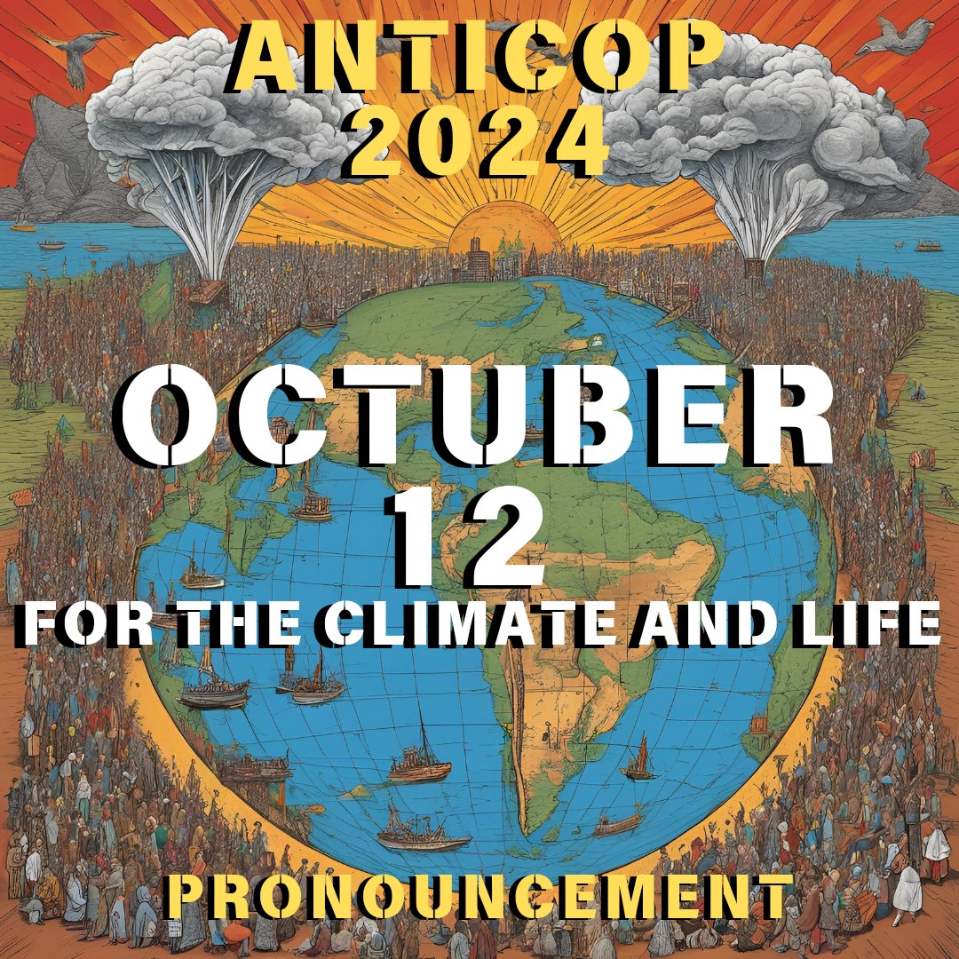 (ESP/ENG)

✨ 12 DE OCTUBRE; POR EL CLIMA Y LA VIDA*✨🌍

✨ OCTOBER 12; FOR THE CLIMATE AND LIFE*✨🌍

Facebook:
m.facebook.com/story.php?stor…

WordPress:
tierrayterritorio.wordpress.com/2024/10/12/12-…

Instagram:
instagram.com/p/DBCqOj1uwZV/…

#ANTICOP2024 #GlobalSouth #MirrosGlobalSouth #NovOaxMex