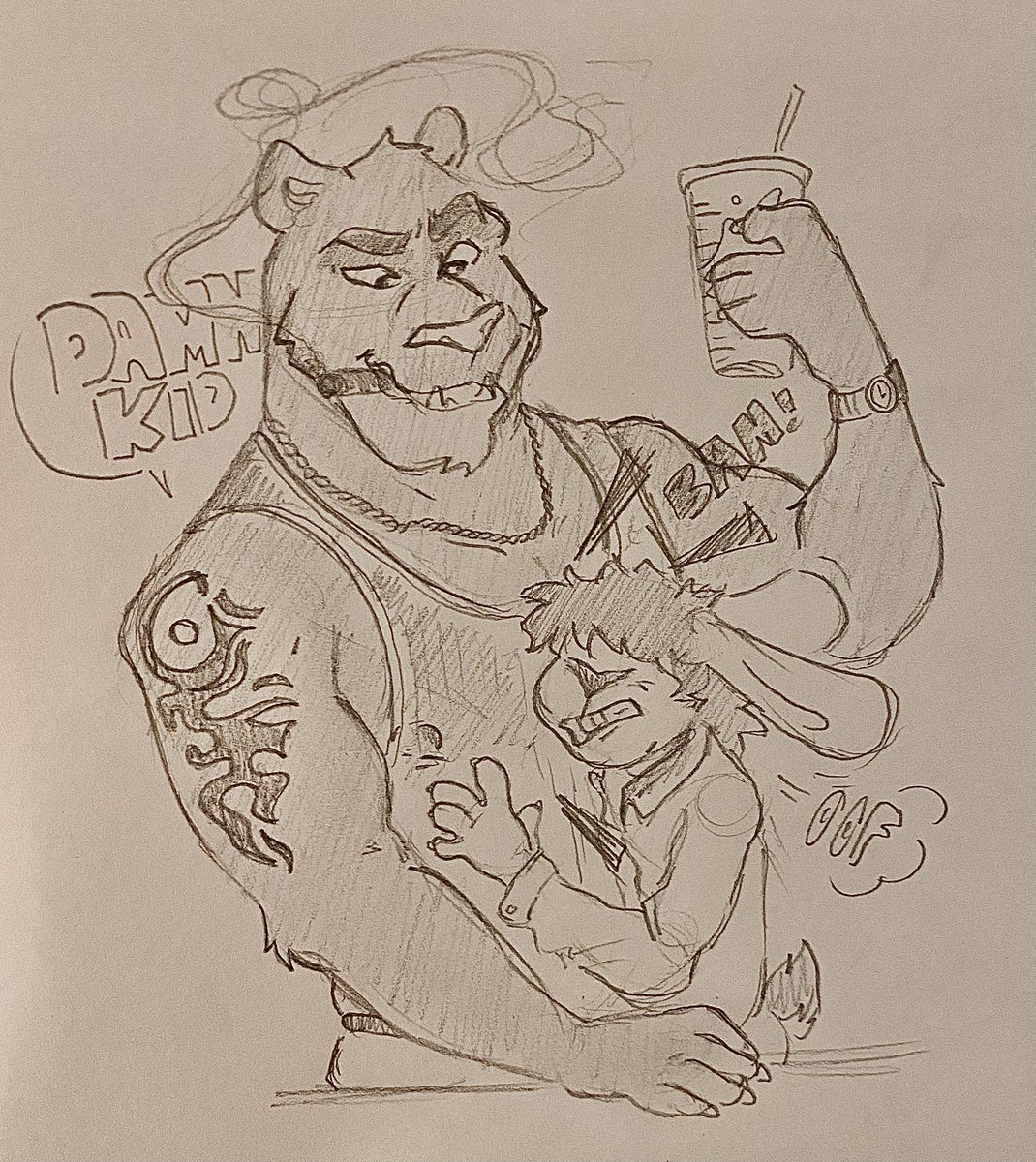 115_clockwork's tweet photo. Made a panther named Tekan, he’s a big jerky wrestler jock with a big appetite. No snack.. or fur for that matter.. is safe during bulking season. https://t.co/yWv83iJhGQ