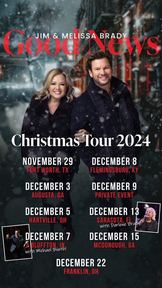 This is really going to be special. We hope you’ll join us, for the Good News Christmas Tour 2024!

<a href="/boothbrothers/">Booth Brothers</a> <a href="/HarperAgency/">Harper Agency</a> <a href="/Daywind_Music/">Daywind Music</a>