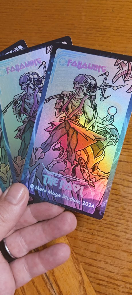 All new Holo-foil cards from meta mage studios are here. These 1-card, tarot sized, ttrpg games are extremely limited in supply. Snag one for yourself by entering or playlist giveaway contest. See our discord for more information.

discord.gg/eHQ9wccXRY