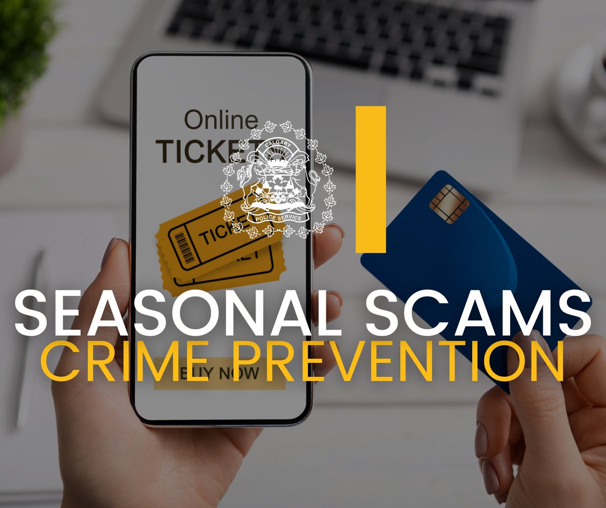 CalgaryPolice's tweet photo. 🛍 As the holiday season approaches, we are reminding Calgarians to be vigilant against seasonal scams, including counterfeit event tickets & deceptive holiday offers!
#CPSSafetyTips https://t.co/9D7cMNbbwV