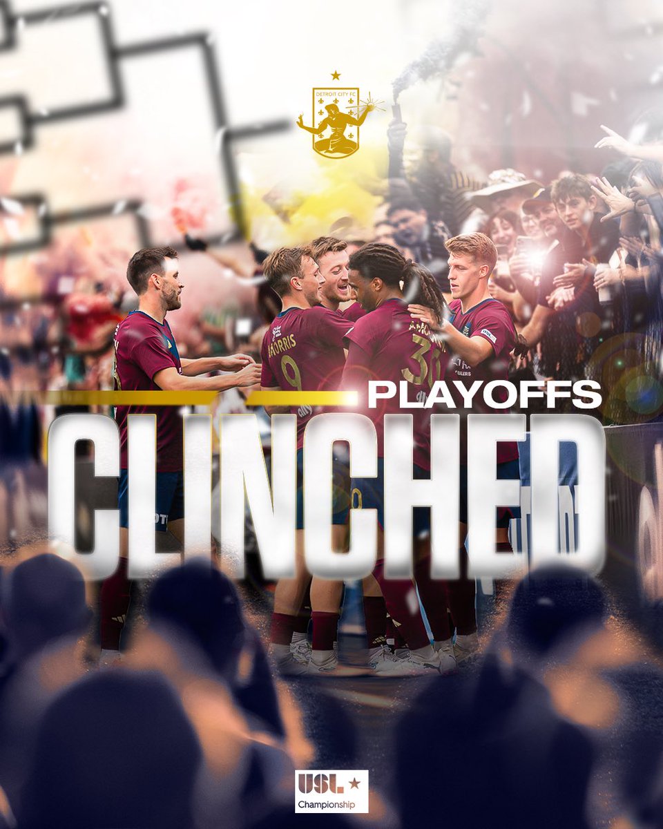 Detroit City FC (@detroitcityfc) on Twitter photo WE’RE IN! ⚜️
With today’s draw at home we’ve clinched a spot in the 2024 <a href="/USLChampionship/">USL Championship</a> Playoffs for the third consecutive season!
#DCTID WE’RE IN! ⚜️
With today’s draw at home we’ve clinched a spot in the 2024 <a href="/USLChampionship/">USL Championship</a> Playoffs for the third consecutive season!
#DCTID