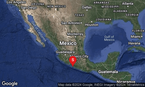 SISMO Magnitud 5.0 Loc  34 km al SURESTE de PETATLAN, GRO 12/10/24 15:53:05 Lat 17.28 Lon -101.10 Pf 13 km