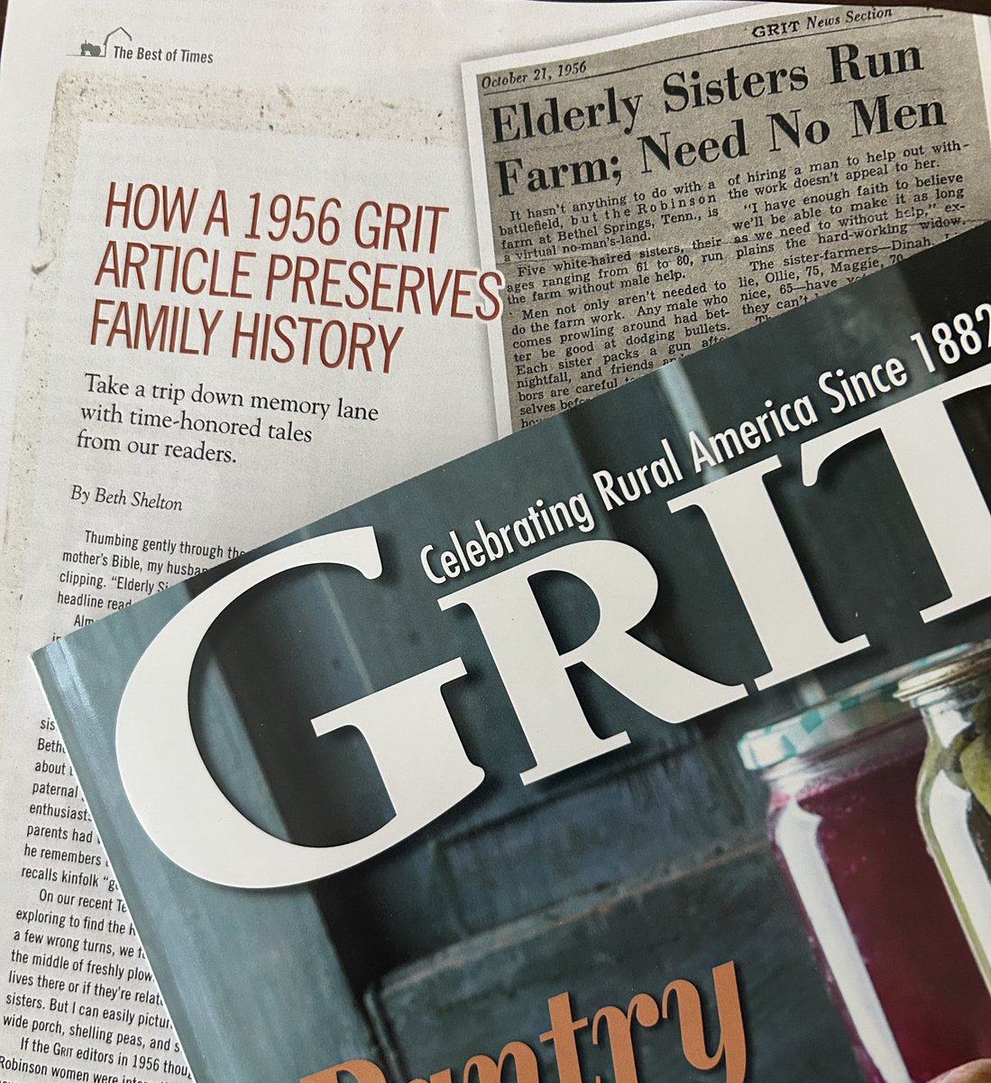 E. B. Shelton (@ebshelton2) on Twitter photo Thank you, <a href="/GritMagazine/">GRIT Magazine</a>, for publishing my article! Read it in the “Best of Times” section in the September/October issue. #HearTheDirtSing #writerscommunity #GritMagazine Thank you, <a href="/GritMagazine/">GRIT Magazine</a>, for publishing my article! Read it in the “Best of Times” section in the September/October issue. #HearTheDirtSing #writerscommunity #GritMagazine