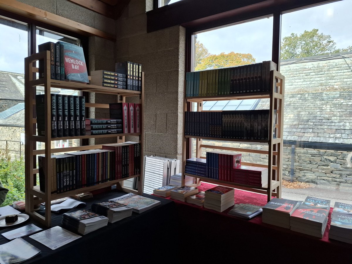 jodim2710's tweet photo. Pop up stall at Death in the Dales by @westwood_books 
#BookshopDay https://t.co/MihcFB7kqL