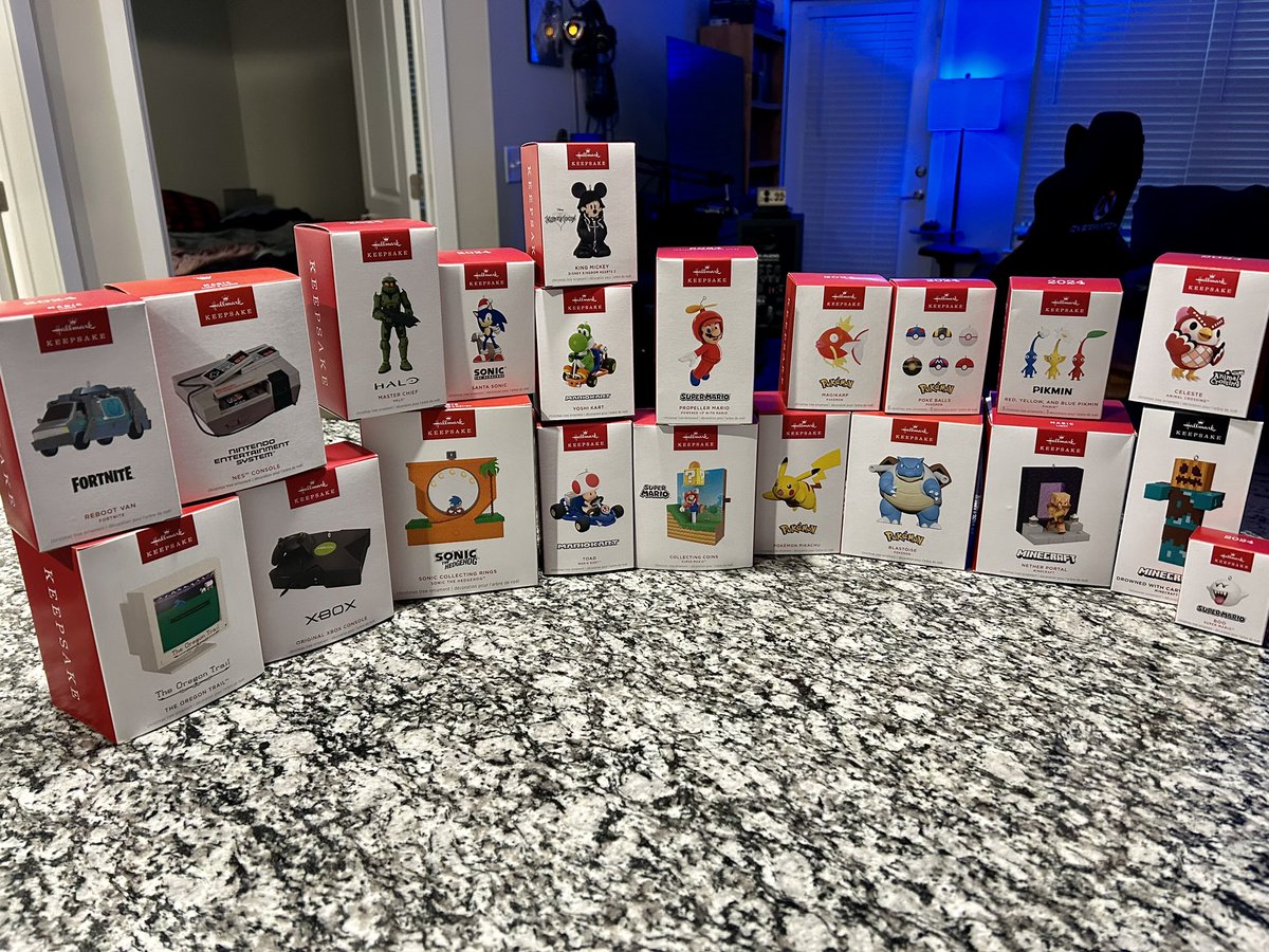 Well, here’s the 2024 ornament collection. They will look wonderful on my Christmas tree. #VideoGames #Geek