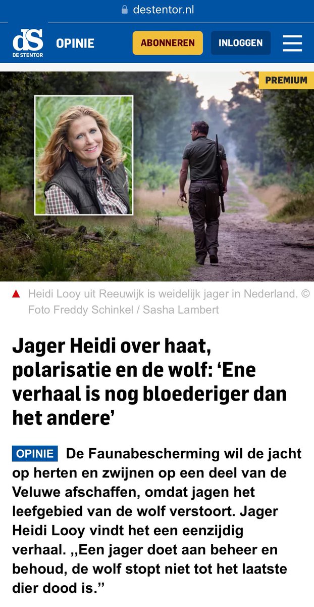 Deze mevrouw is #BBB statenlid. Ze beschermt eendennesten. Vervolgens bindt ze die eenden levend aan een stuk touw als lokeend om mee te jagen. 

Wolven wil ze ook het liefst kapot schieten. Want die eten graag hert. Daardoor kan mevrouw minder herten afknallen. Om te BBBraken.