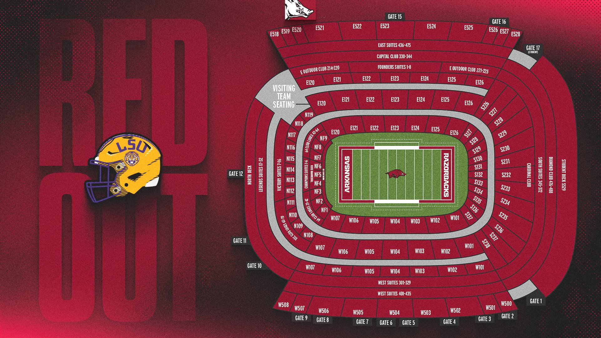 Razorback Stadium Seating Chart What To Wear Against Bama Arkansas