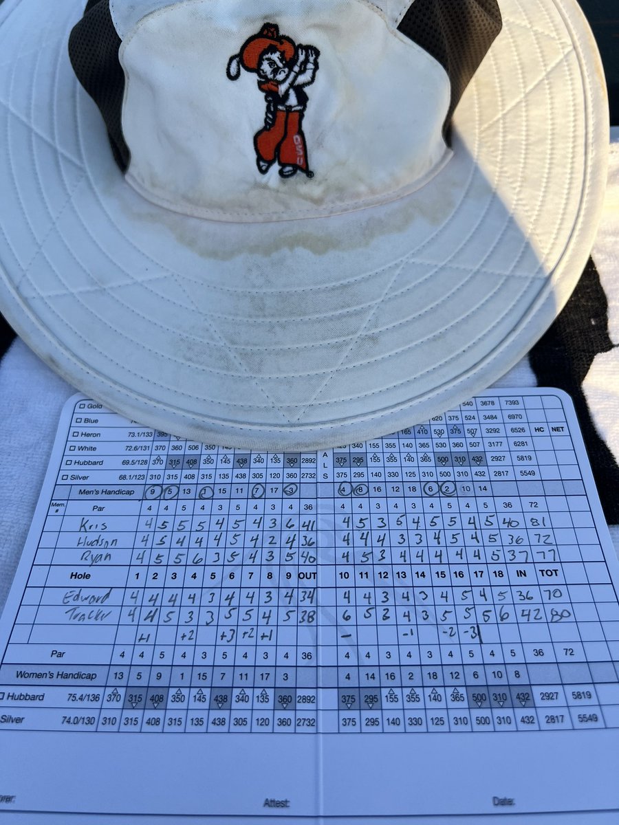 Ran out of gas after the 8th <a href="/TitosVodka/">TitosVodka</a> but fun day with the boss. <a href="/greeniegrinder/">Kris Green</a> brought a ringer in Hudson to take us down with the Mongolian reversal after 6.