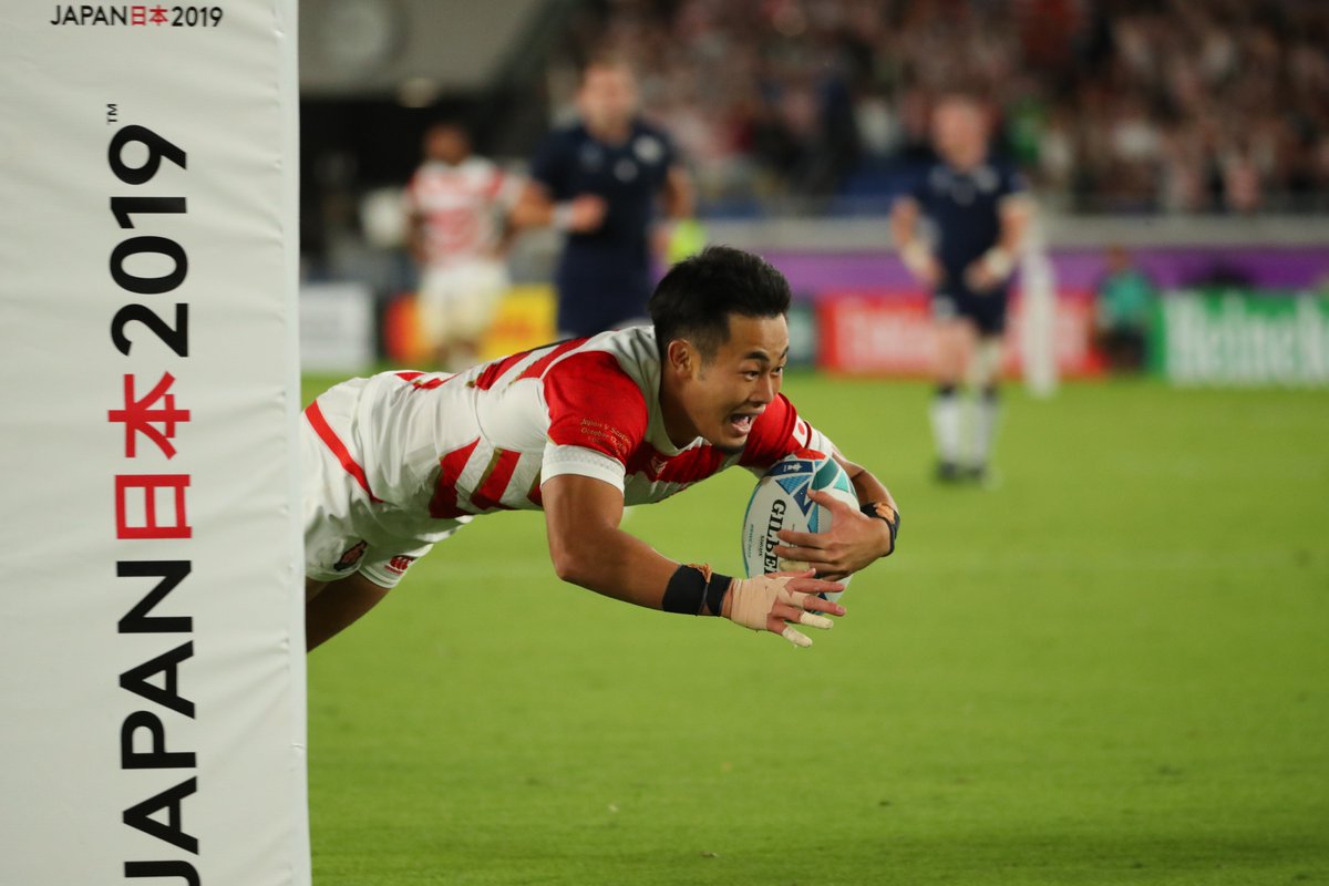 JRFUMedia's tweet image. #OTD 2019年のこの日 #ラグビー日本代表 がスコットランド代表を破って #RWC2019 ベスト８進出を決めました！

この試合と同じ会場の「日産スタジアム」で、10月26日(土)にラグビー日本代表の試合があります🔥
5年前に負けない最高の雰囲気のスタジアムで日本代表を一緒に応援しよう🗣