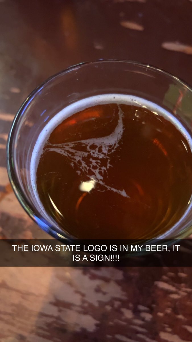 RyanPontheradio's tweet photo. THE BEER IS PREDICTING A WIN CYCLONENATION! #iowastate #cyclones #iastate https://t.co/sSynAxsUan