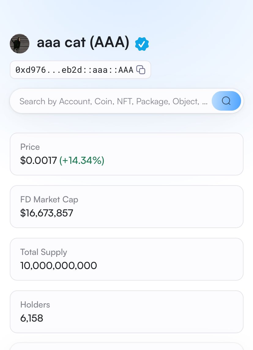 SuiDeveloper's tweet image. $AAA on $SUI now has over 6,000 holders. The #aaaArmy is growing. 🐈‍⬛