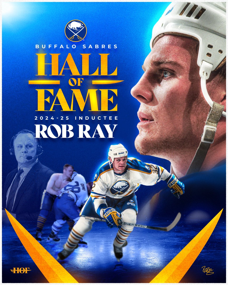 BuffaloSabres's tweet photo. Enforcer.
King Clancy winner.
Broadcaster.
Hall of Famer.

Congratulations to Rob Ray, who will be inducted this season as the 44th member of the Buffalo Sabres Hall of Fame!

→ https://t.co/Tb1fnwE0l3 https://t.co/l8iM49Gb4Z