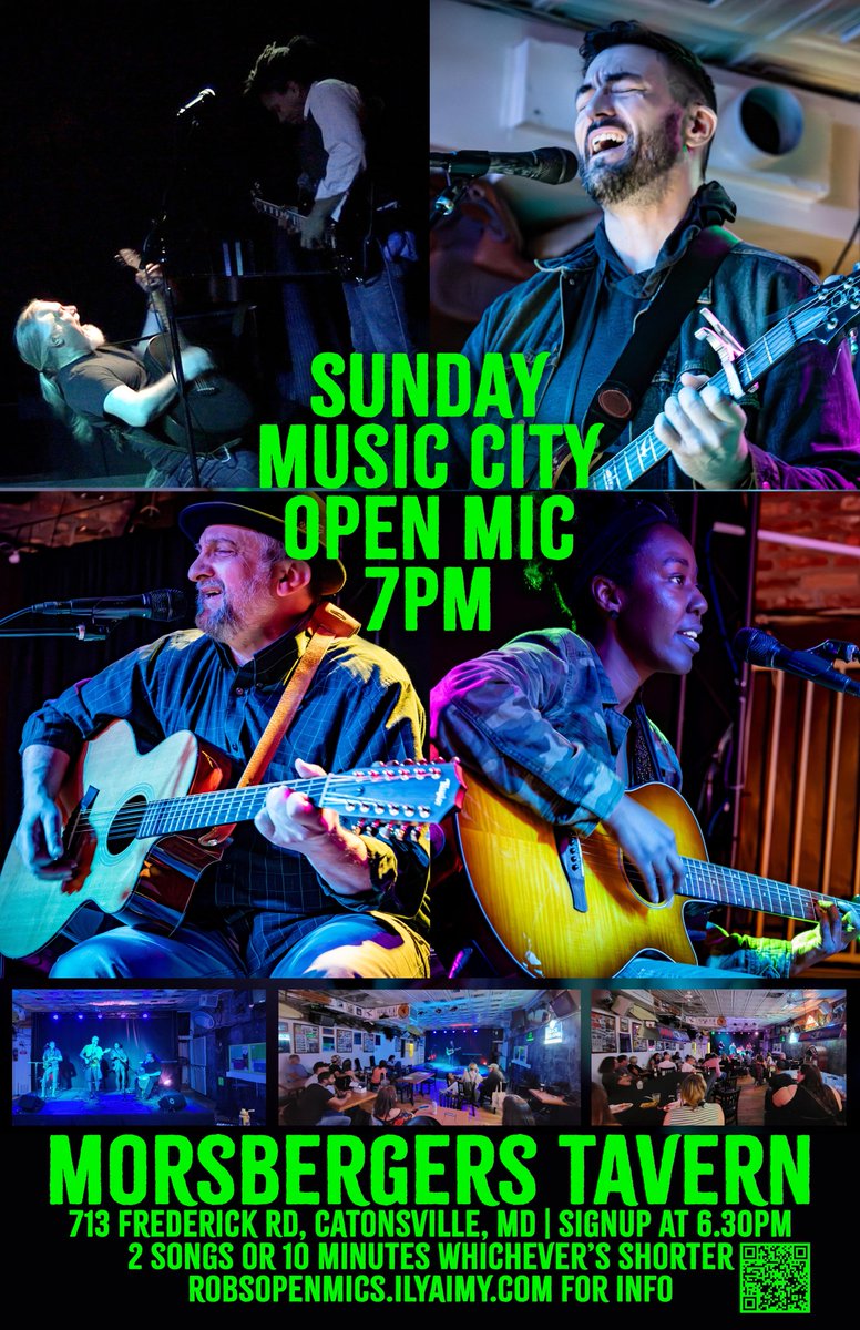 The beginning of the week means Sunday. And Sunday means the Sunday Night Music City Open Mic in Catonsville, MD. SIgnup at 6.30. Music at 7pm. Free parking. Tim in the kitchen.
ilyaimy.com/events/music-c…