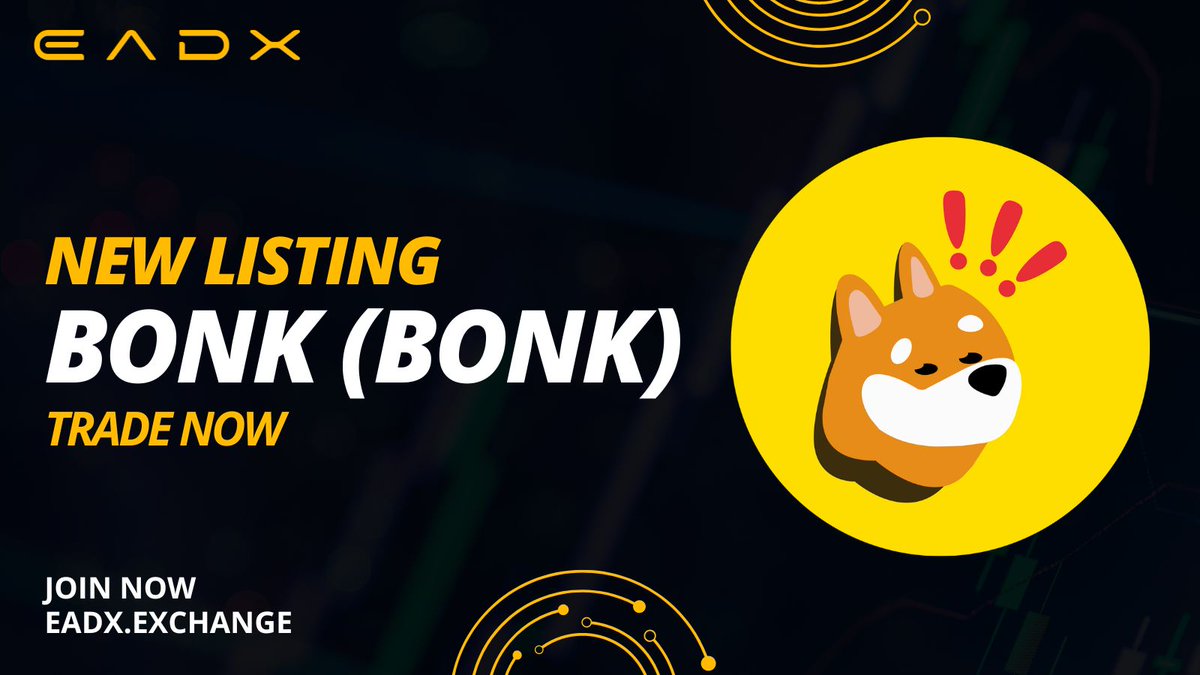 eadxofficial's tweet photo. 🎉 New Listing on EADX Exchange: BONK (BONK) is here!

BONK, the high-energy meme coin, is now available for trading on our platform. Enjoy secure transactions and low fees on every trade! 💥

🚀 Start trading BONK today:
📎 https://t.co/h4OYidkhTs
#BONK #EADX #HYBRID #EXCHANGE #CRYPTO #TRADE #STAKING #ICO #Rewards