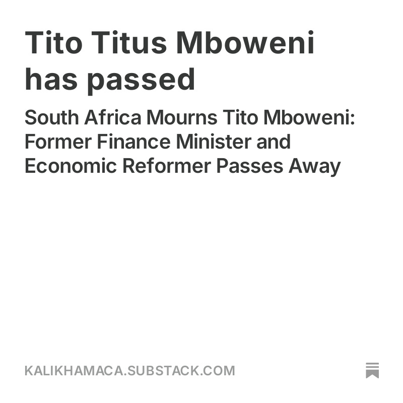 kadiwabadimo's tweet image. 4/5
Known for his straightforward leadership style, Mboweni wasn’t afraid to speak his mind. Whether loved or critiqued, his commitment to South Africa’s financial stability was undeniable. 🇿🇦 #FinanceHero #LegacyOfLeadership