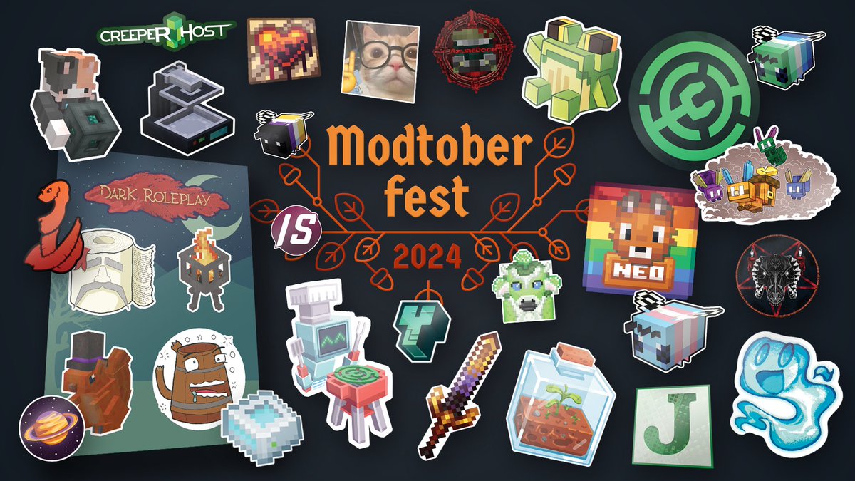 Did you know you can earn a pack of stickers by submitting at least 4 valid Pull Requests to participating open source Modded Minecraft projects before the end of October?

There's two Modrinth designs and dozens of others from members of the community you may recognize.
