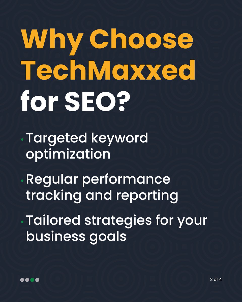 techmaxxed's tweet image. Want to boost your website's search engine rankings? 🔍TechMaxxed has tailored SEO strategies to help you rank higher and drive more traffic. 🚀
💡 Get a FREE SEO Consultationand enjoy 20% off today! Don’t miss out!
#SEO #BusinessGrowth #TechMaxxed