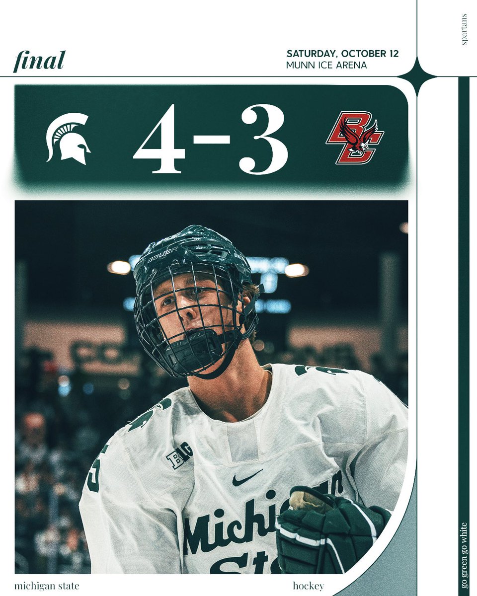 Michigan State Hockey (@msu_hockey) on Twitter photo That’s a final and a series split. #GoGreen That’s a final and a series split. #GoGreen