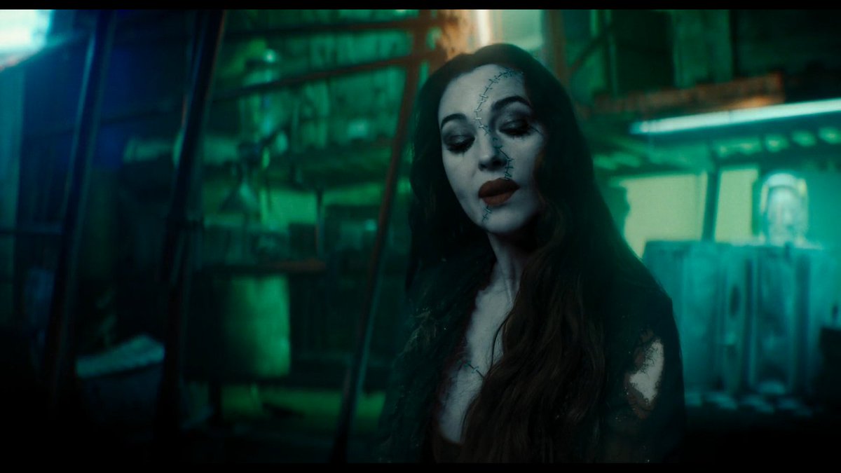 Badger_Simms's tweet photo. Monica Bellucci's character in Beetlejuice, Beetlejuice is almost nothing more than a re-play of Tim Burton's Villains from Dark Shadows.

But... that "Tragedy" scene is glorious. If you ignore the judgmental backstory about her murdering people while in a cult. https://t.co/G2xWX29XaR