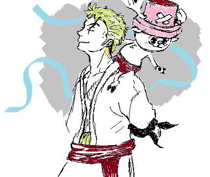 TheKarmaLegend's tweet photo. I GOT A DRAWING PAD! I CAN ACTUALLY DRAW DIGITALLY NOW! take a free Zoro and Chopper drawing I made in MS paint. https://t.co/bcPVvvh45J