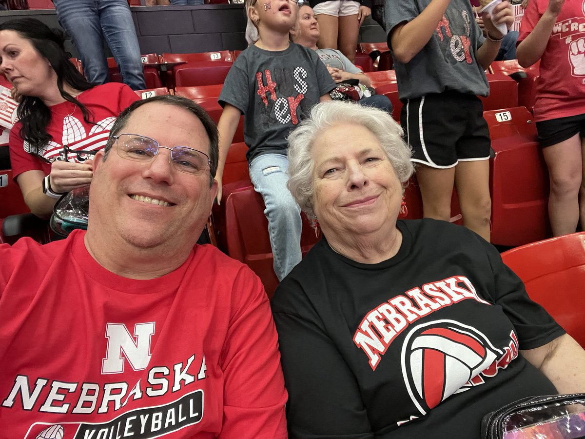 Enjoying a volleyball game with my mom. #huskers
