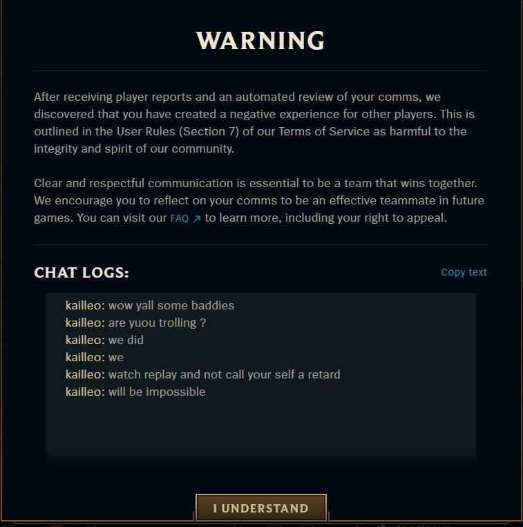 maco0x's tweet photo. My first chat warning for this wtf https://t.co/nTQEvsEPwQ