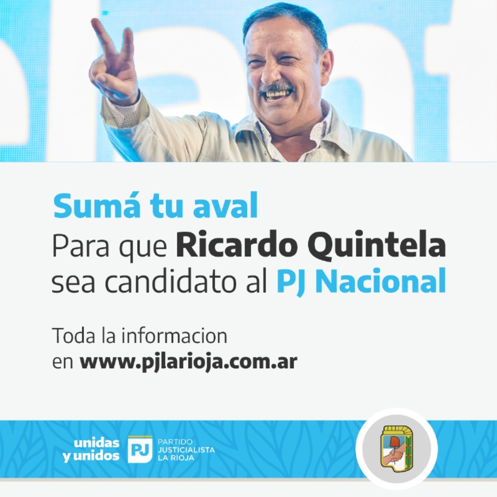 PjOficialLR's tweet photo. #QuintelaALasInternasDelPJ

Sumá tu aval para que @QuintelaRicardo sea candidato a presidir el PJ Nacional.

+ información en: https://t.co/Fk05C9QSLF 

También podés llevar tu aval por la sede de nuestro partido. https://t.co/vPE03BOKCq