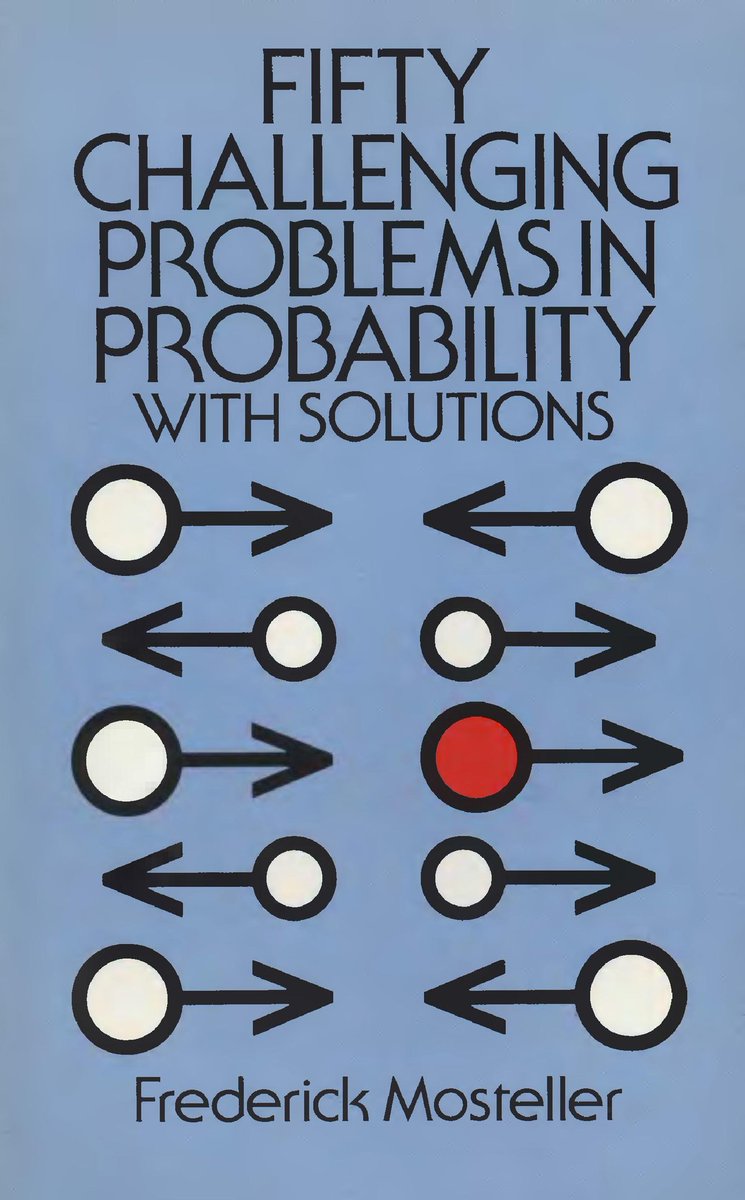 'Fifty Challenging Problems in Probability' - Frederick Mosteller (1987, PDF):
mbapreponline.wordpress.com/wp-content/upl…

Python solutions:
github.com/sinclam2/fifty…