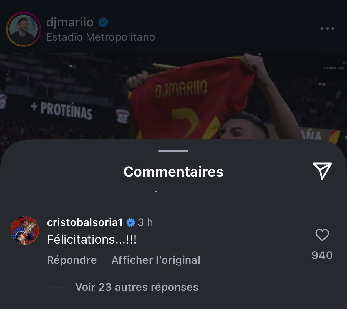 PiedsCarres's tweet image. Le commentaire de l’arbitre (journaliste) sous le post de Dj Mario, ça se cache même plus 😂😂