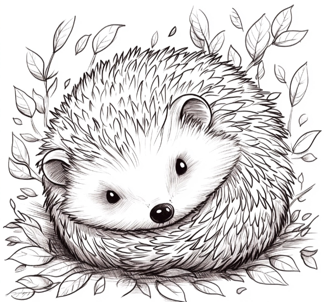 癒しのハリネズミ塗り絵💖