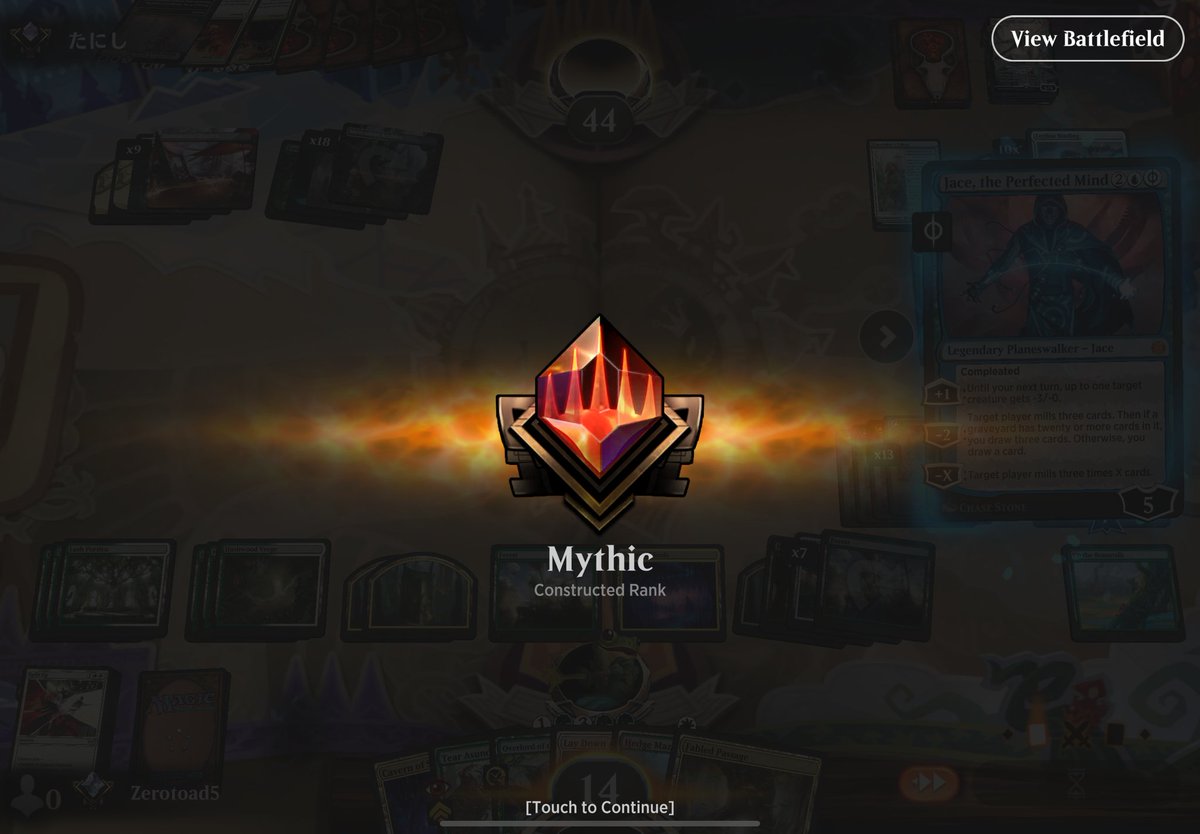 Zerotoad5's tweet image. Hit Mythic in Arena I am genuinely surprised how much fun I am having with standard.
Mono R, Bronze - Diamond
Domain, Diamond - Mythic 
Neither list is optimal I dont have the wildcards.