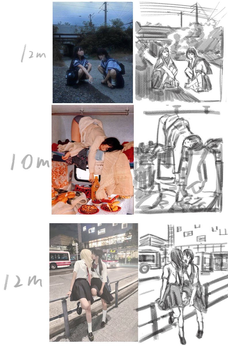 早上限時速寫 讓自己醒醒 
第三張時間結束偷補了幾筆 .. XD