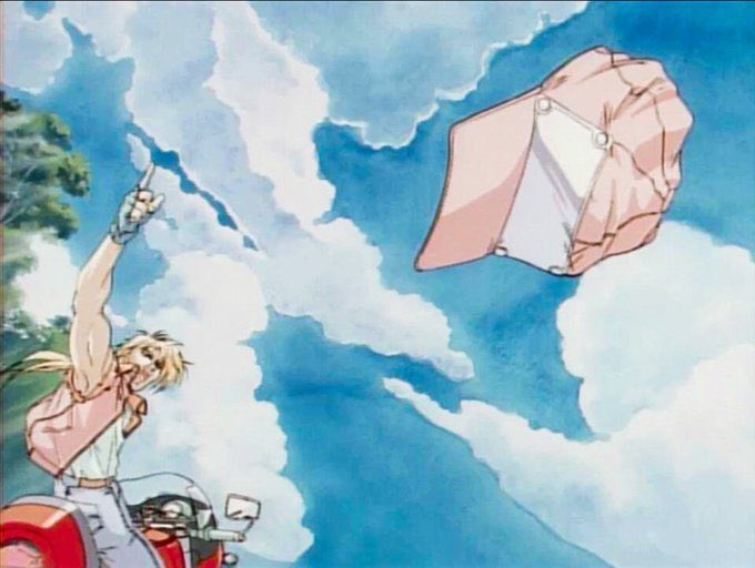 #見た人も無言でバイクに乗ってるキャラを貼る