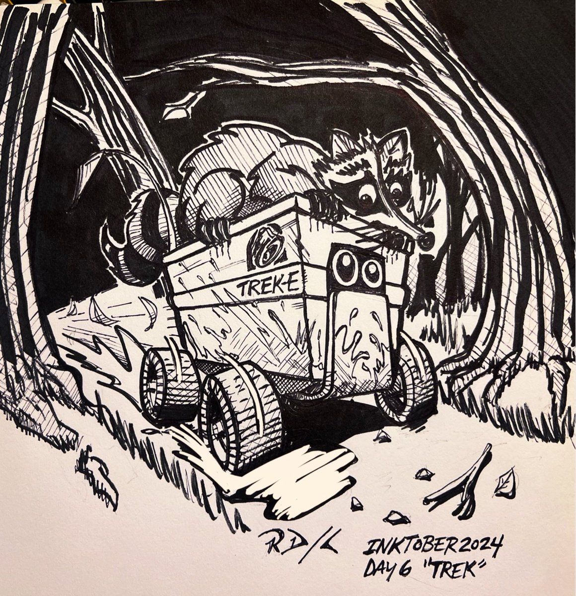 thejestergrfx's tweet photo. INKTOBER 2024 @inktober Day 6 “TREK” Ink on Paper 
#INKTOBER #INKTOBER2024 #trek #artchallenge #traditionalart #storyboardartist #jestergrfx https://t.co/QRYC5CzKE7
