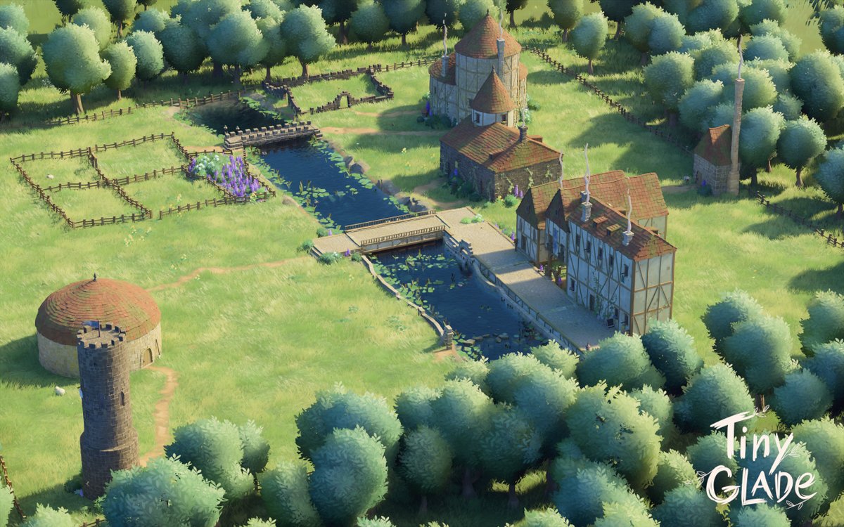 #TinyGlade 

Sheep farm:  watch tower is a relic of times when bandits were a problem