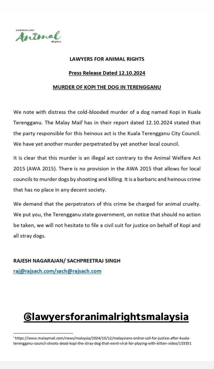 Update 
#justiceforkopi #stopanimalcruelty