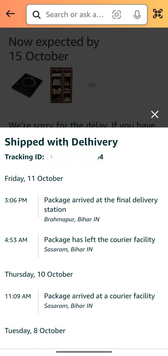 VishnuKumar0004's tweet photo. UNBELIEVABLE! @Delhivery's incompetence delays @AmazonIN parcel by 5 days! Complaints fall on deaf ears! Time for @AmazonIN to dump @Delhivery @help_delhivery @jagograhakjago #DelhiveryDisaster #AmazonDeliveryFail #PoorCustomerService #Accountability https://t.co/mJITwIr7pj