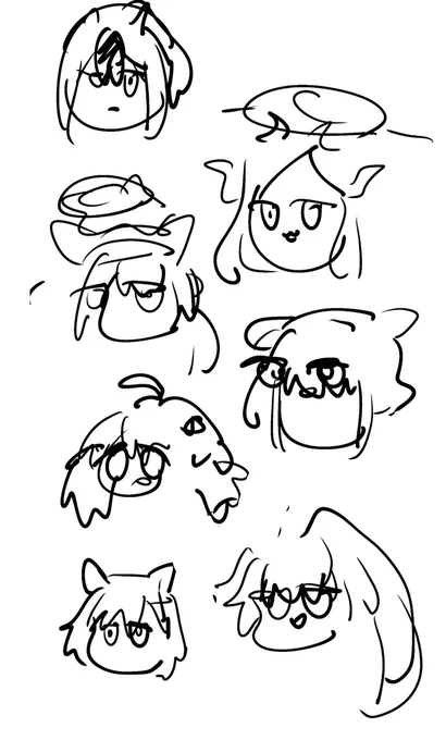 目瞑って描いたシリーズ。ブルアカのキャラを描いたよ 