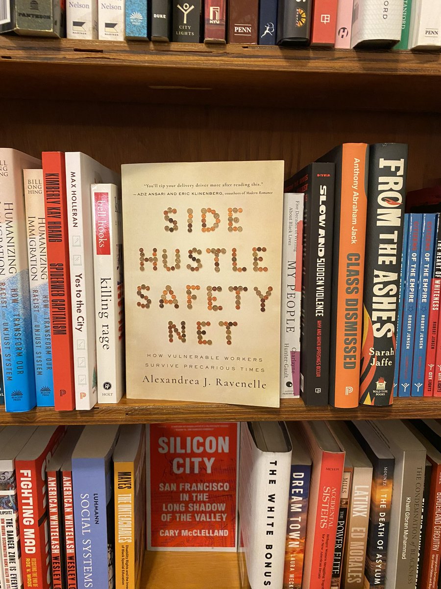 Alexandrea Ravenelle (@ajravenellenyc) on Twitter photo Spotted in the wild <a href="/CityLightsBooks/">City Lights Books</a>, Side Hustle Safety Net!
Shout out to <a href="/DaveBrady72/">David Brady (@davebrady72.bsky.social)</a> for letting me know!
<a href="/ucpress/">University of California Press (is on Bluesky)</a> <a href="/UNCSociology/">UNC Sociology</a> <a href="/RussellSageFdn/">Russell Sage Foundation</a> <a href="/asa_labor/">ASA Section on Labor and Labor Movements</a> <a href="/asa_ipm/">Inequality, Poverty, and Mobility (ASA Section)</a> Spotted in the wild <a href="/CityLightsBooks/">City Lights Books</a>, Side Hustle Safety Net!
Shout out to <a href="/DaveBrady72/">David Brady (@davebrady72.bsky.social)</a> for letting me know!
<a href="/ucpress/">University of California Press (is on Bluesky)</a> <a href="/UNCSociology/">UNC Sociology</a> <a href="/RussellSageFdn/">Russell Sage Foundation</a> <a href="/asa_labor/">ASA Section on Labor and Labor Movements</a> <a href="/asa_ipm/">Inequality, Poverty, and Mobility (ASA Section)</a>