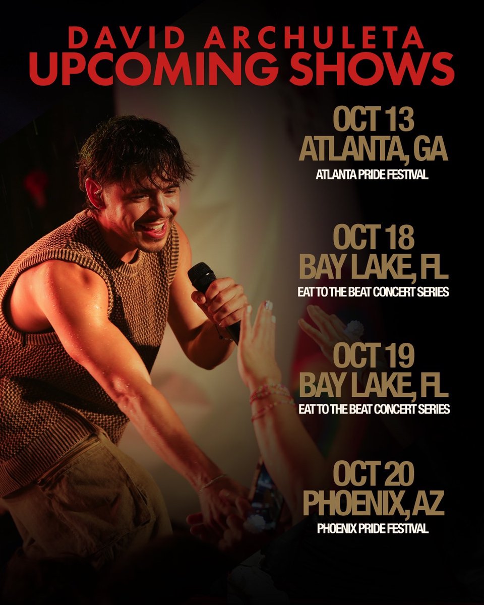 DavidArchie's tweet image. Looking forward to these next few shows 🎶 Tickets are on sale now! davidarchuleta.com/tour/