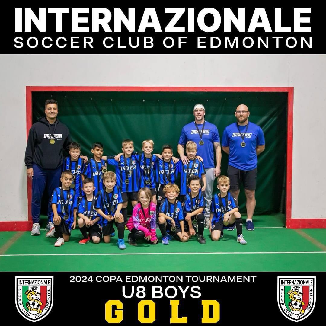 Congratulations to the @u8b_internazionale for taking home the GOLD medal at the 2024 Copa Edmonton Tournament! Awesome job boys! ⚽️ 

#yeg #yegsoccer #clubsoccer #webleedblue #soccerislife #clubsoccer #gold #goldmedal #soccertournament #tournament #copa #soccerislife #u8soccer
