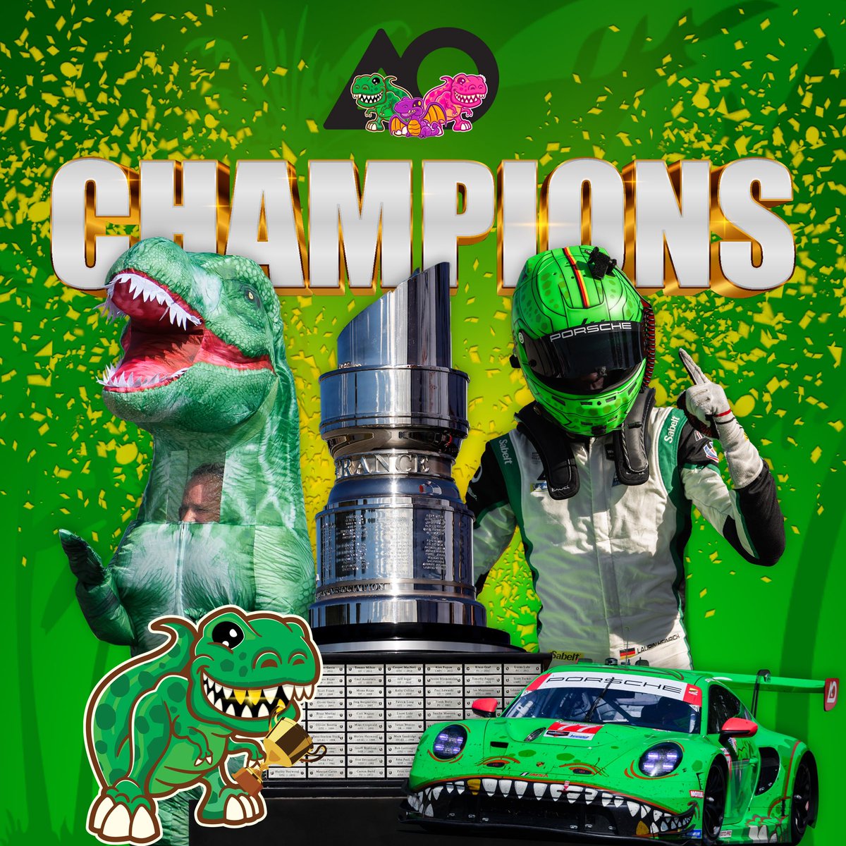 AORacingUSA's tweet image. WE DID IT! AO Racing &amp;amp; Rexy win the @IMSA GTD PRO Championship and @laurinheinrich_ the driver championship!