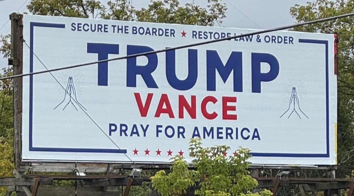 JoJoFromJerz's tweet image. This lovely billboard was brought to you by the party that wants to defund public education.