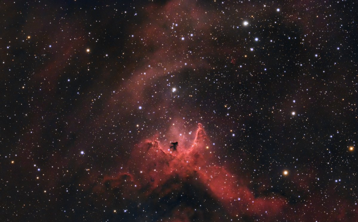 The center of the Soul Nebula.  This turned out much better than expected.  Askar 103APO - 700mm, 533MCPRO camera, UVIR filter.  #Astrophotography I hope to get more subs next new moon.